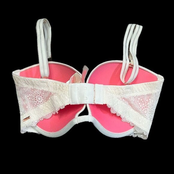 Victoria’s Secret Pink Date Plunge Push up Padded Multi-way bra Off White 32DD - Picture 3 of 7
